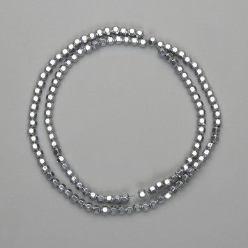 Бусины Гематит многогранник 3х3 мм+- цвет серебро L-38 см+- 9253 фото