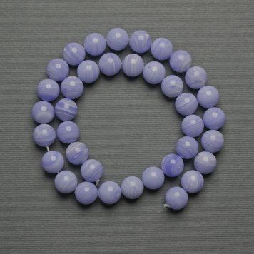 Намистини Агат (прес) гладка кулька d-10мм+- на волосіні L-37см+- 72769  фото