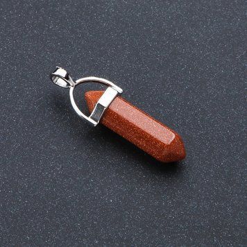 Подвеска шестигранник камень Авантюрин золотой песок (синт.) 4*0,9см 47717 фото