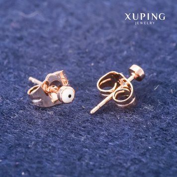 Сережки Xuping Сережки пусети кульчики Око 3мм Позолота 18К 55663 фото
