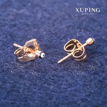 Сережки Xuping Сережки пусети кульчики Око 2мм Позолота 18К 55662 фото