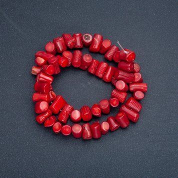 Бусины на нитке натуральный Коралл рубка d-11х6мм L-39 +- (Цена за 100 гр.) 8090 фото
