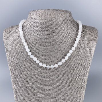 Бусы Белый Кварц (имит. акрил) гладкий шарик d-6,5мм+- L-47см+- 93646 фото