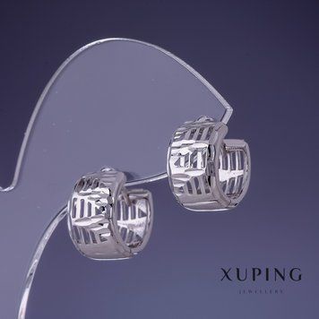 Серьги Xuping 13х9мм родий 55402 фото