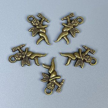 Фурнітура підвіска Купідон колір металу бронза р-р 23х14х3мм+- отвір d-2,5мм+- фасування 20гр. (~ 12шт.) 40202 фото