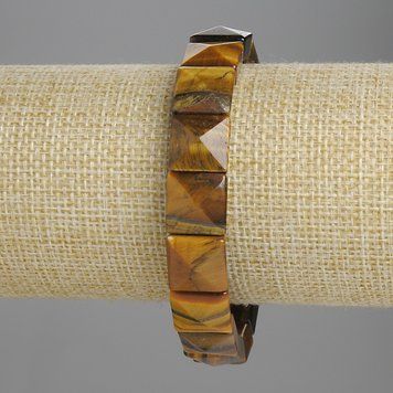 Браслет Тигрове Око гранована ланка 12х12мм+- L-18см+- стрейч 90177 фото