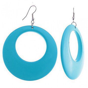 Серьги-подвески кольца-Конго под "бирюзу", 75*53мм 5957 фото