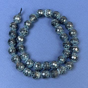 Намистини Морозний Агат на нитці гранована кулька d-9мм+- L-35см + - 72444 фото