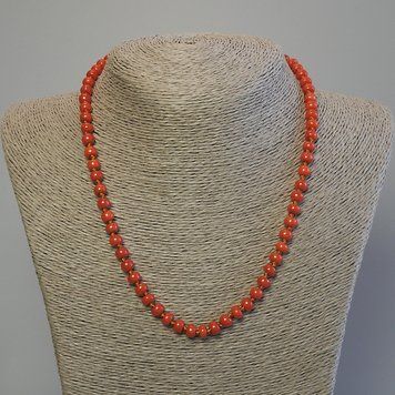 Бусы Коралл имит. рондель 6х4,5мм+- L-50см+- с замочком 93799 фото