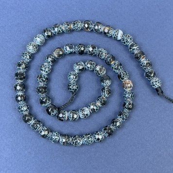 Намистини Морозний Агат на нитці гранована кулька d-6мм+- L-34см + - 72446 фото