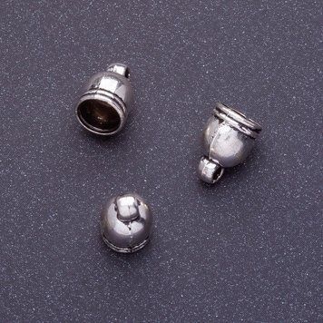 Фурнітура наконечник L-11х7,5 мм d2- 5мм d3-1,5 мм колір срібло фас.20гр. + - 25шт. 40385 фото