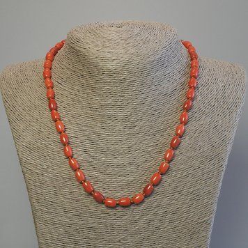 Бусы Коралл имит. бочонок 8х6мм+- L-50см+- с замочком 93792 фото